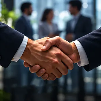 Sales and business development handshake